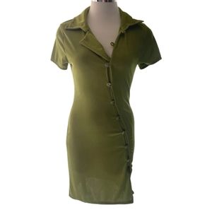 Preppy Green Collared Dress